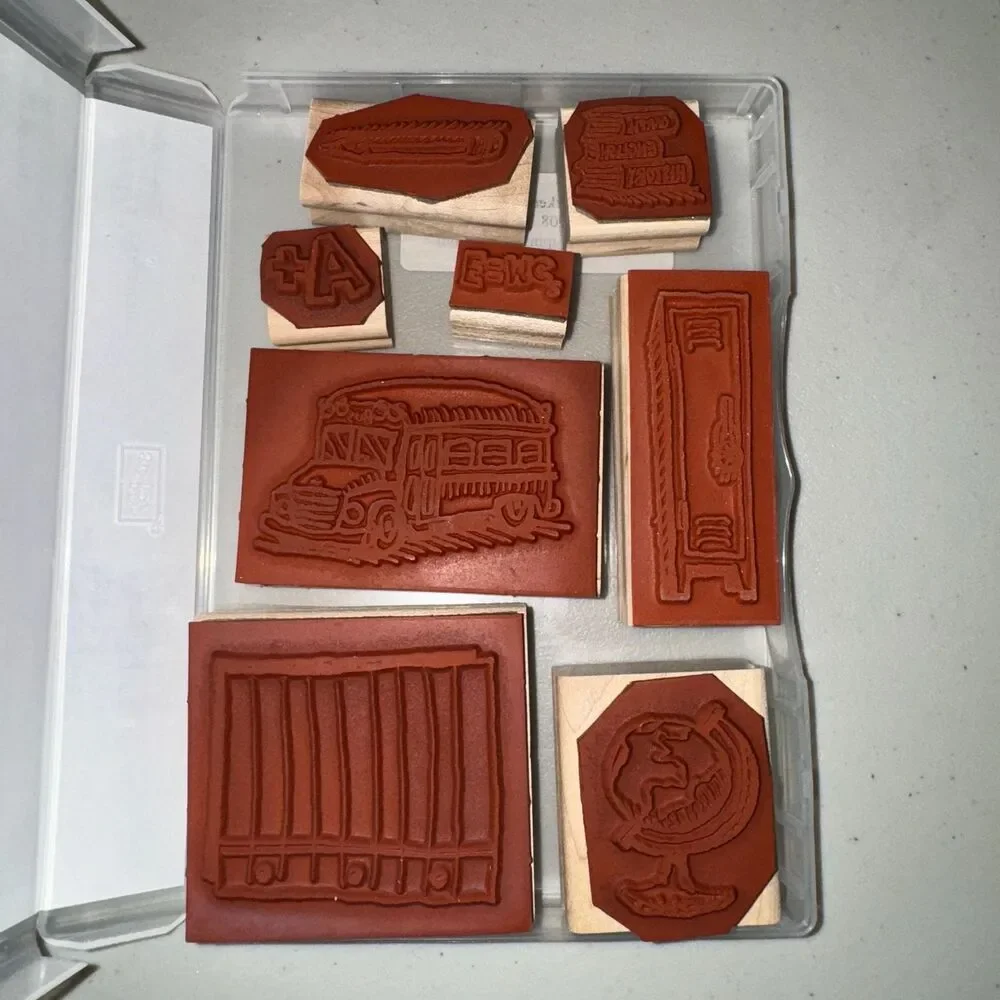 Stampin Up It's Academic Rubber Set School Teacher Classroom Education Scrapbook